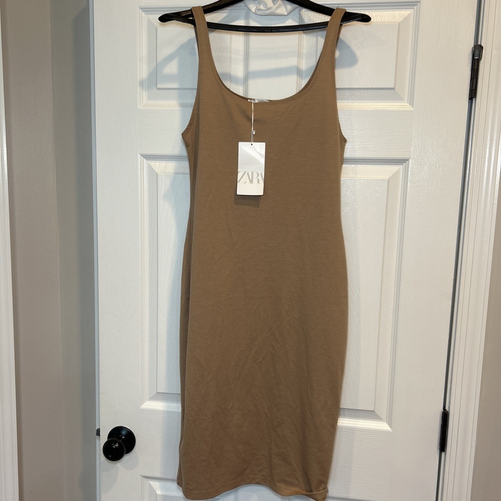 Zara Tan Backless Dress